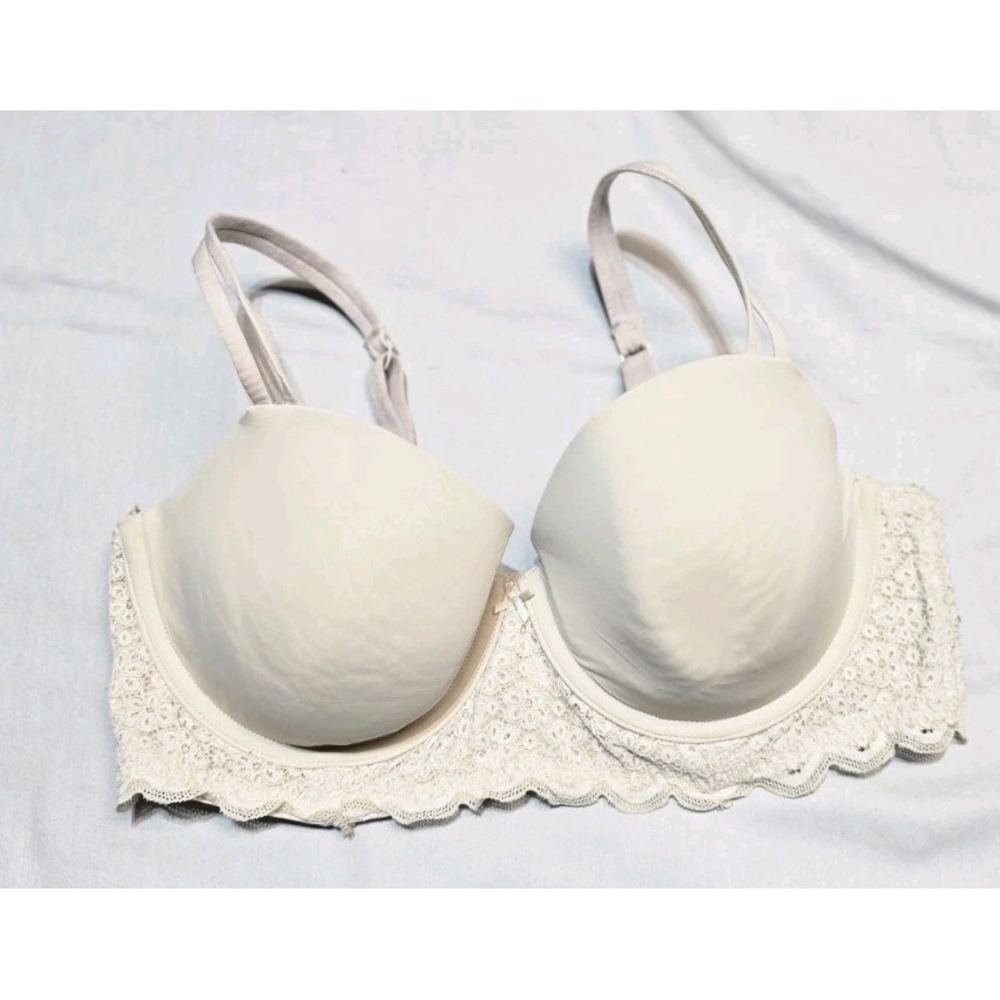 Aerie‎  Real Happy Demi Bra Underwire Beige Lace 36 D